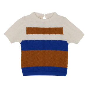 birinit - Colour Blocked Thin Mesh T-Shirt | Caramel