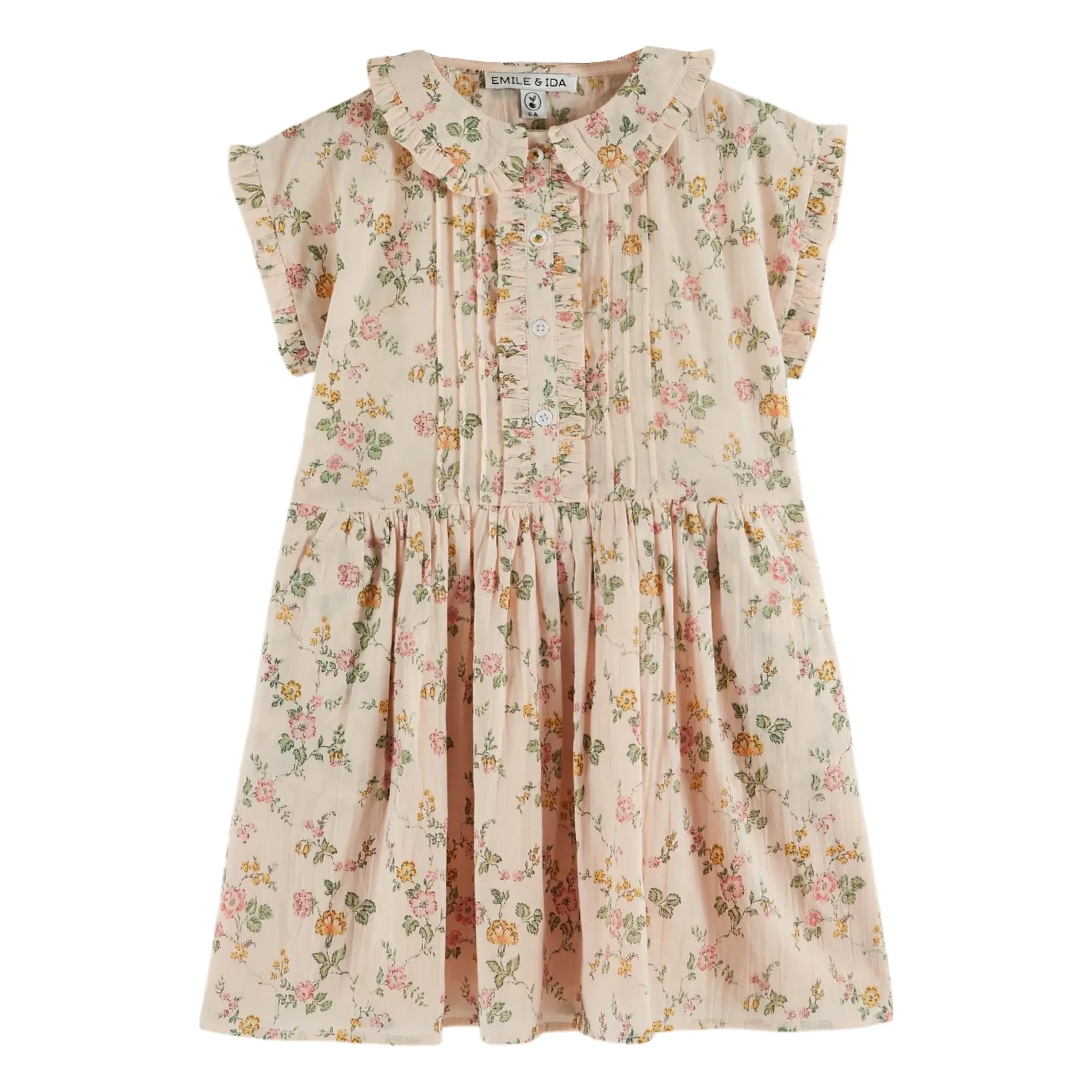 Emile et Ida - Organic Cotton Flower Dress | Light Pink