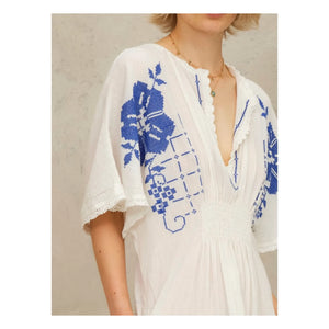 M.A.B.E. - Laney Embroidered Dress | Blue
