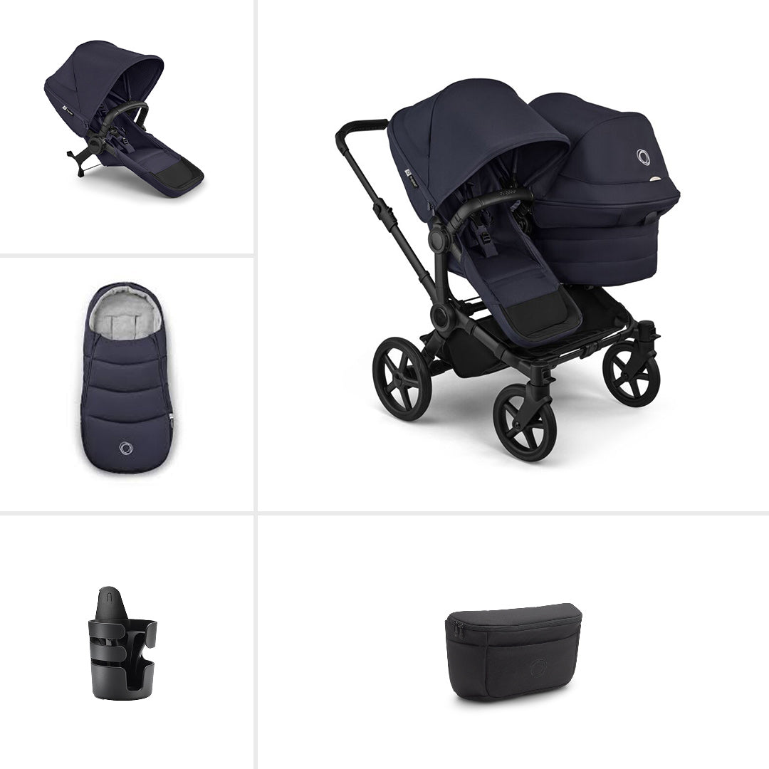 Bugaboo Donkey 6 Double Essential Stroller Bundle-Stroller Bundles-Deep Indigo- | Natural Baby Shower