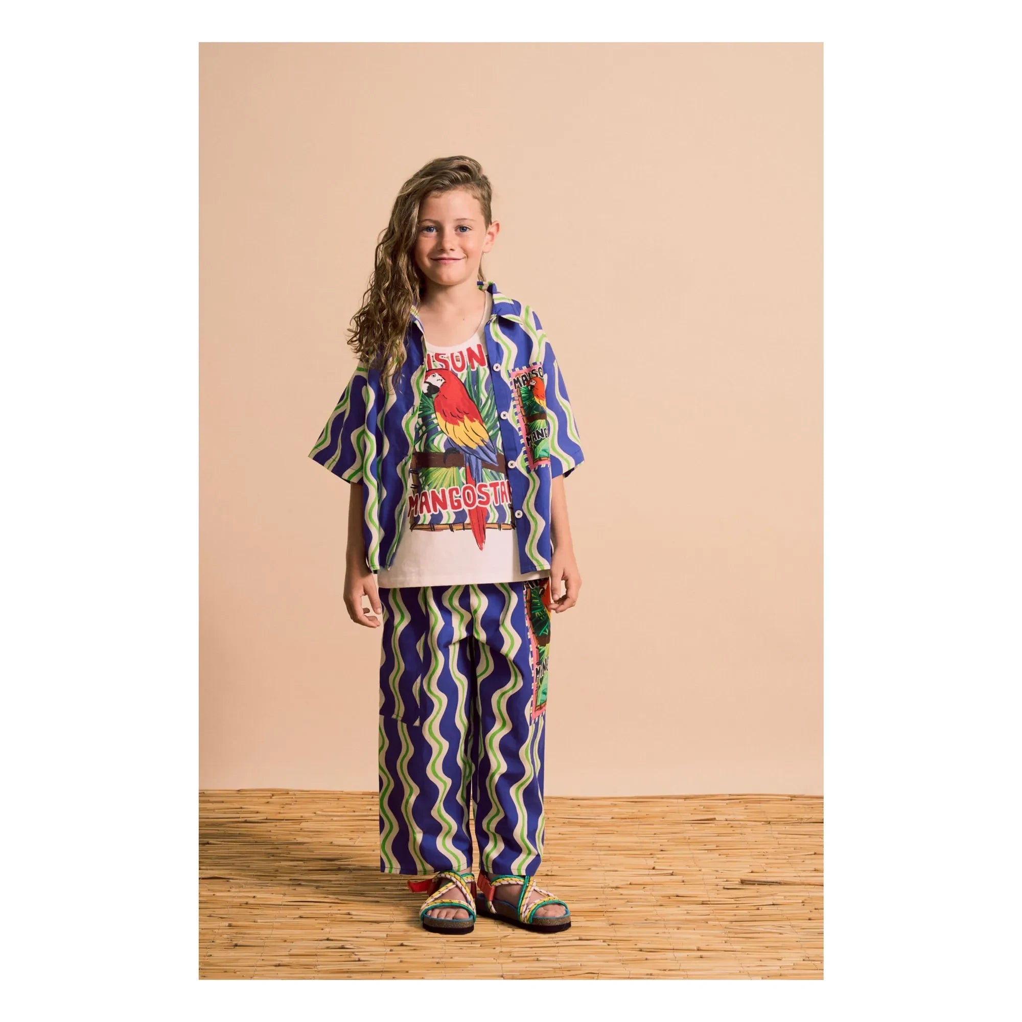 Maison Mangostan - Wave Pants Parrot | Navy Blue