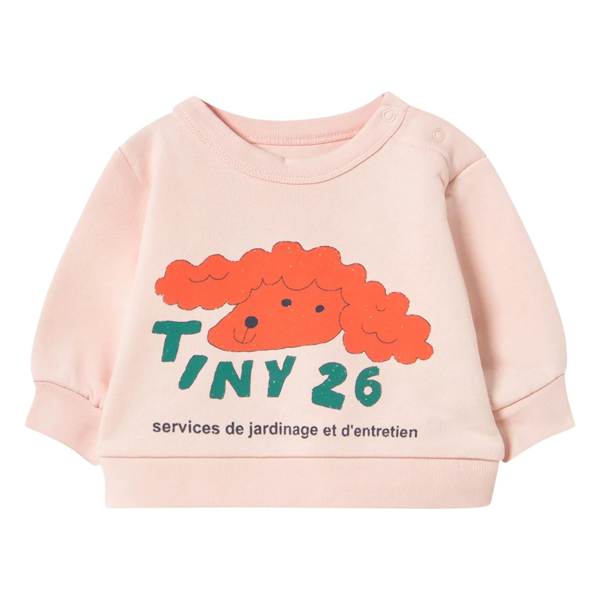 Tinycottons - Sweat Dog Tiny 26 Organic Cotton Baby | Pale Pink