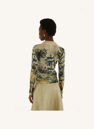 Farm Rio - Petricor Thin Mesh Top | Blue