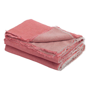 Maison de Vacances - Vice Versa washed linen decorative throw with tassels | Pivoine/Givré