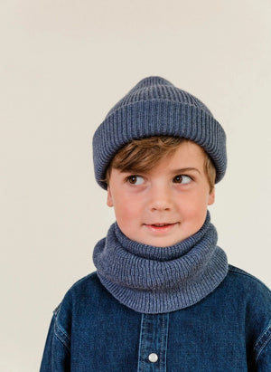 Hvid - Fonzie Merino Wool Beanie | Denim