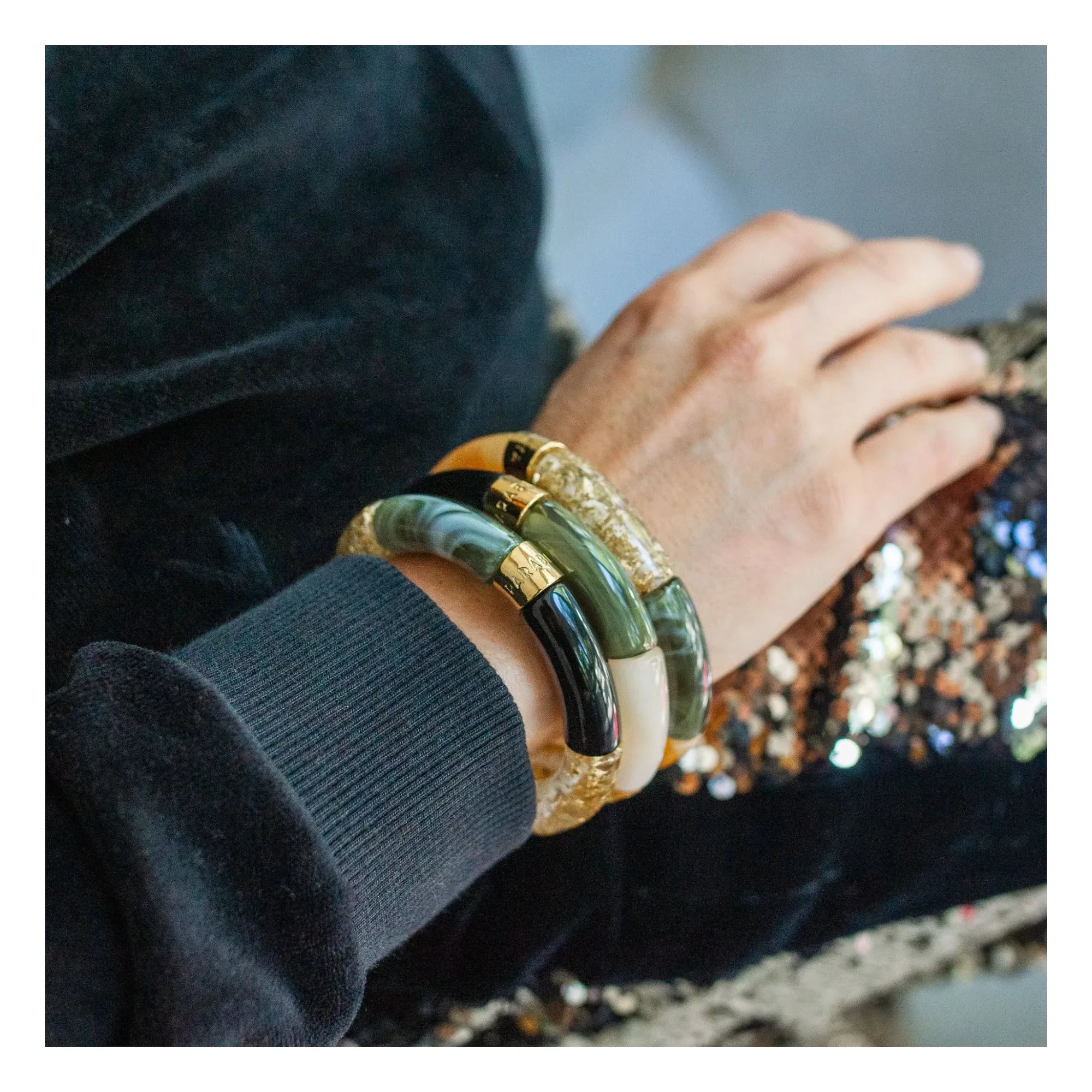 Parabaya - Trio Black Night Bracelets | Black