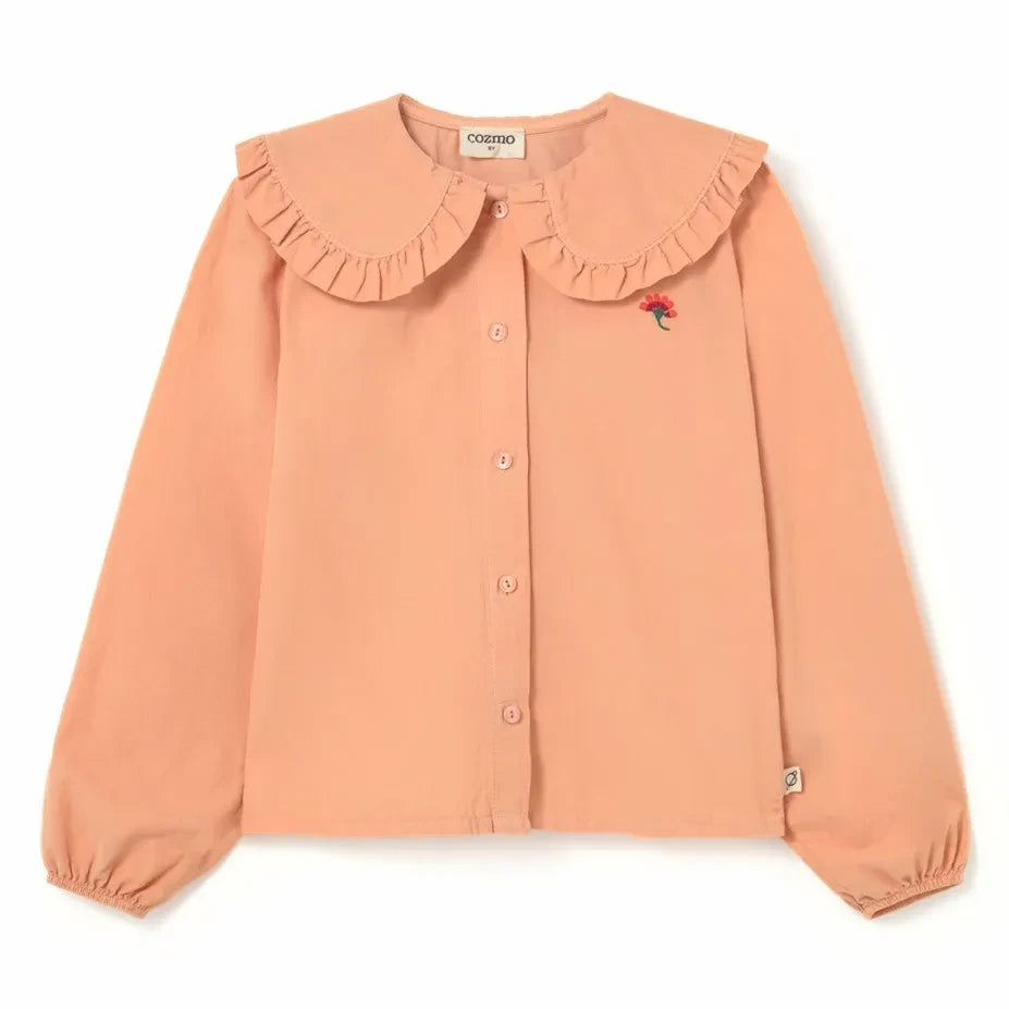 Cozmo - Claudine Fleur Collar Blouse | Peach