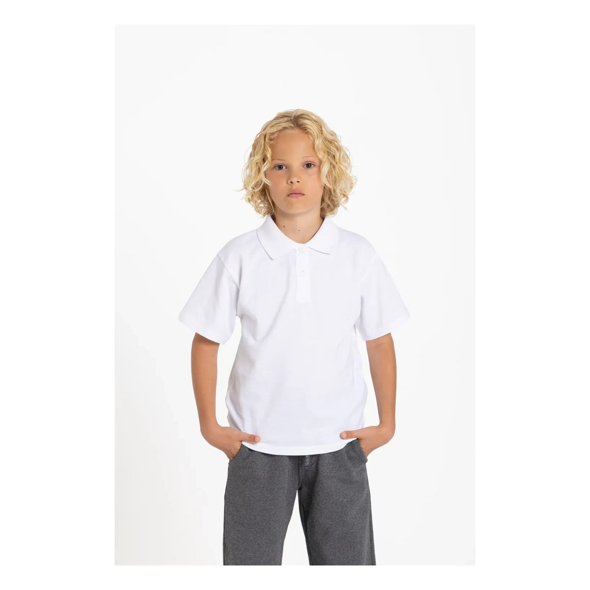 Smallable Kid - Halford Organic Cotton Polo T-Shirt | White