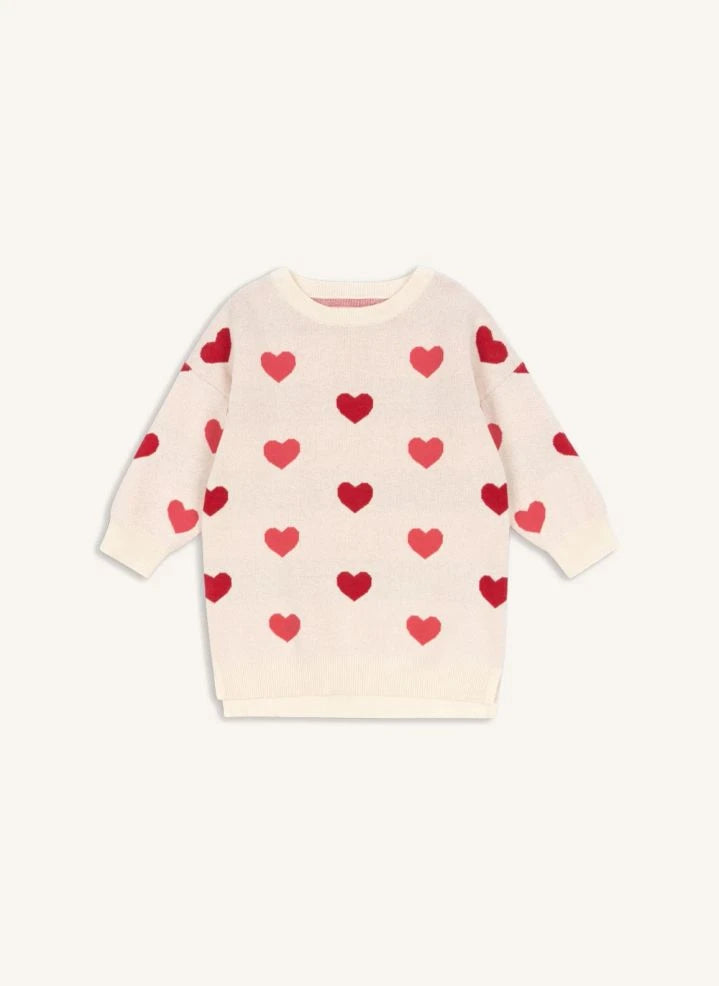 Konges Sløjd - Dust Pink Dress Sweater Lapis Hearts Organic Cotton