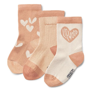 Liewood - Set of 3 Silas Heart Socks | Pink