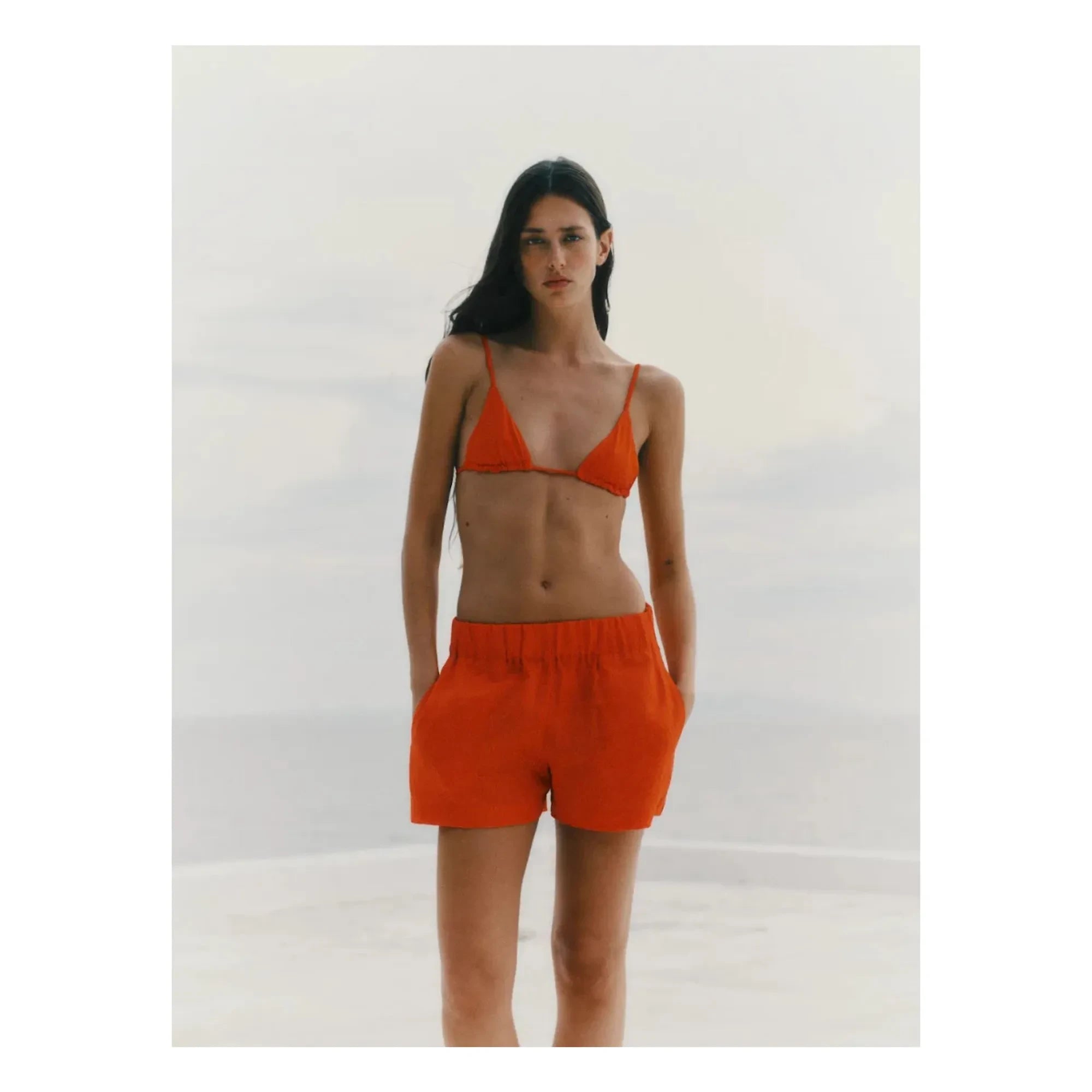 Vanessa Sposi - Linen High-Wide Shorts | Red