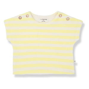 1+ in the Family - Kavala Striped Towel T-Shirt | Pale Yellow