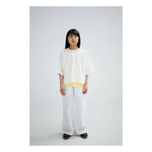 Repose AMS - Button-back blouse Embroidered Anglaise Organic cotton | White