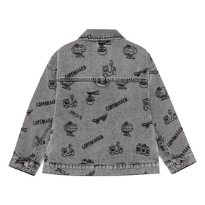 brunobruno nation - Lou Voyage Organic Cotton Denim Jacket | Gray