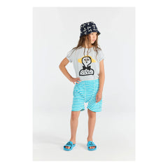 The Animals Observatory - Rooster Character T-Shirt Organic Cotton | Light Blue