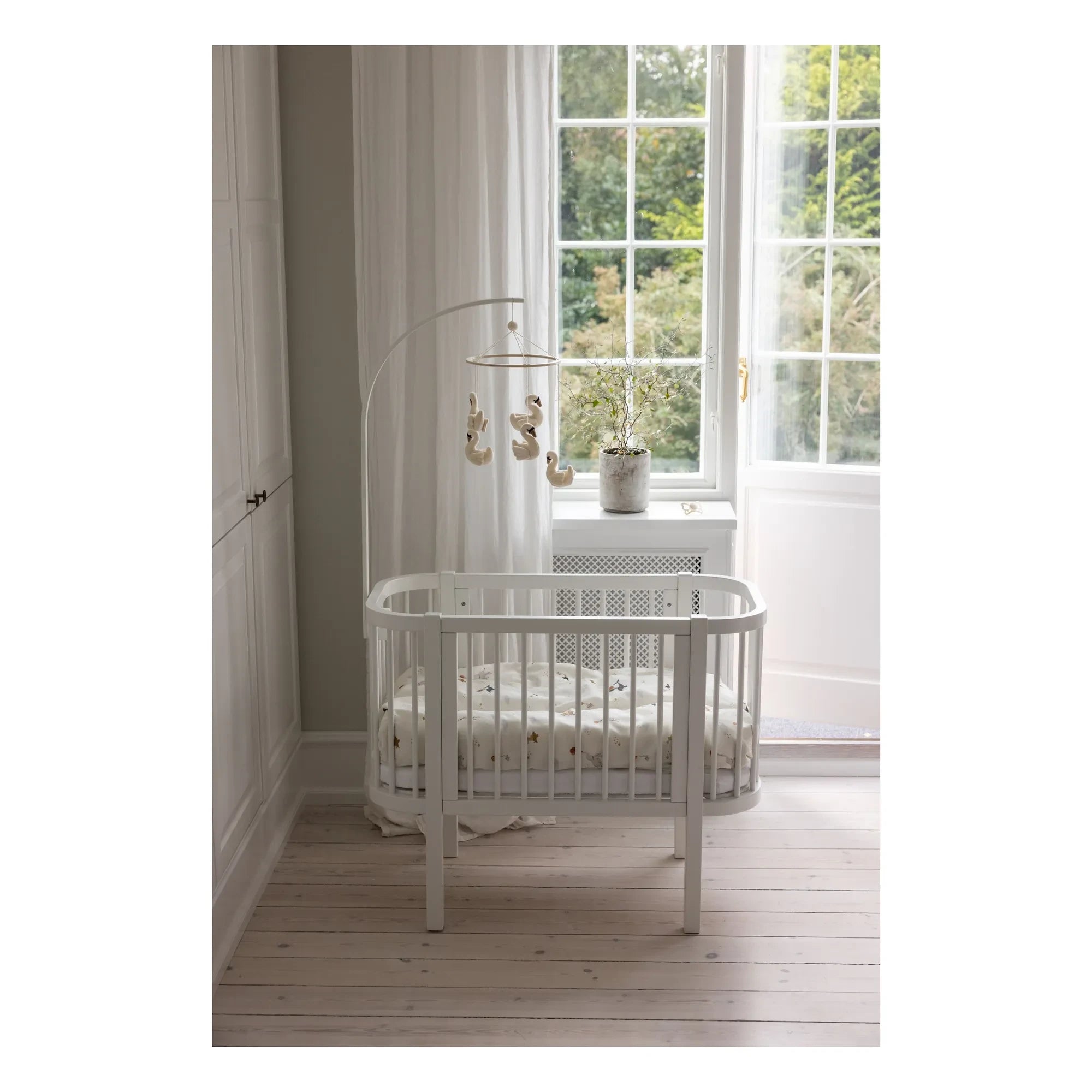 Sebra - Wooden Co-sleeper Crib | White