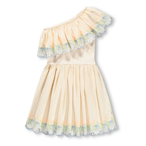 Molo - Cato Organic Cotton Asymmetrical Flounce Dress | Ivory