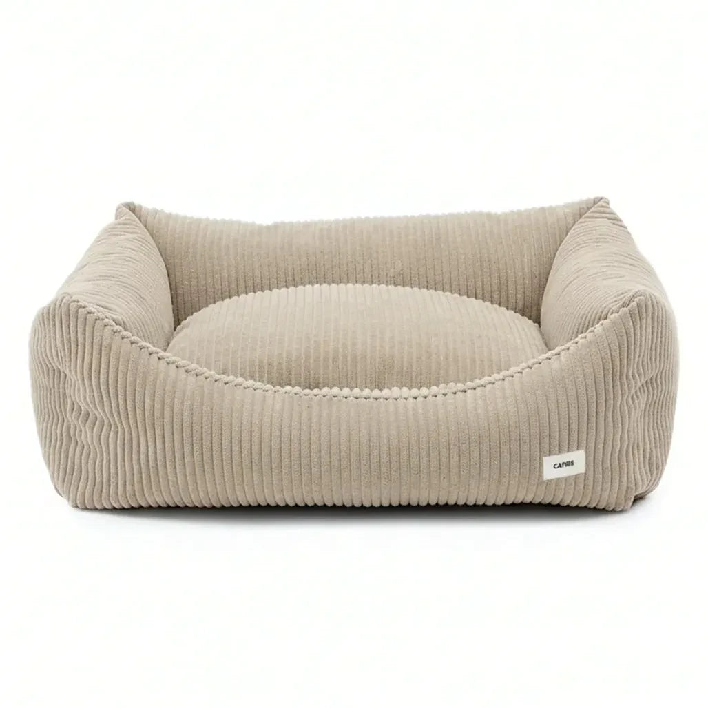 Cafide - Snozy Velvet Dog Bed | Beige