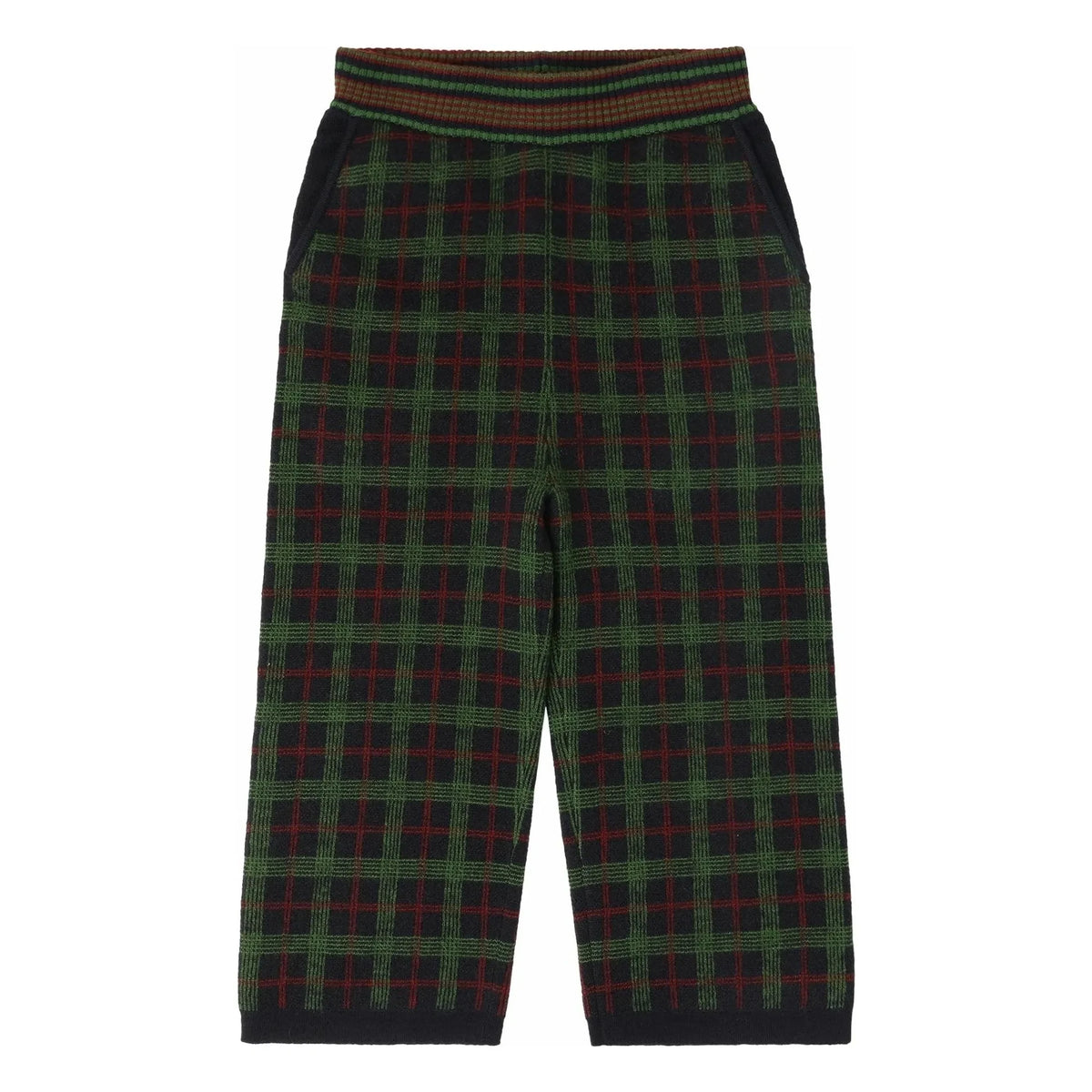 FUB - Green Carreaux Felted Merino Wool Pants