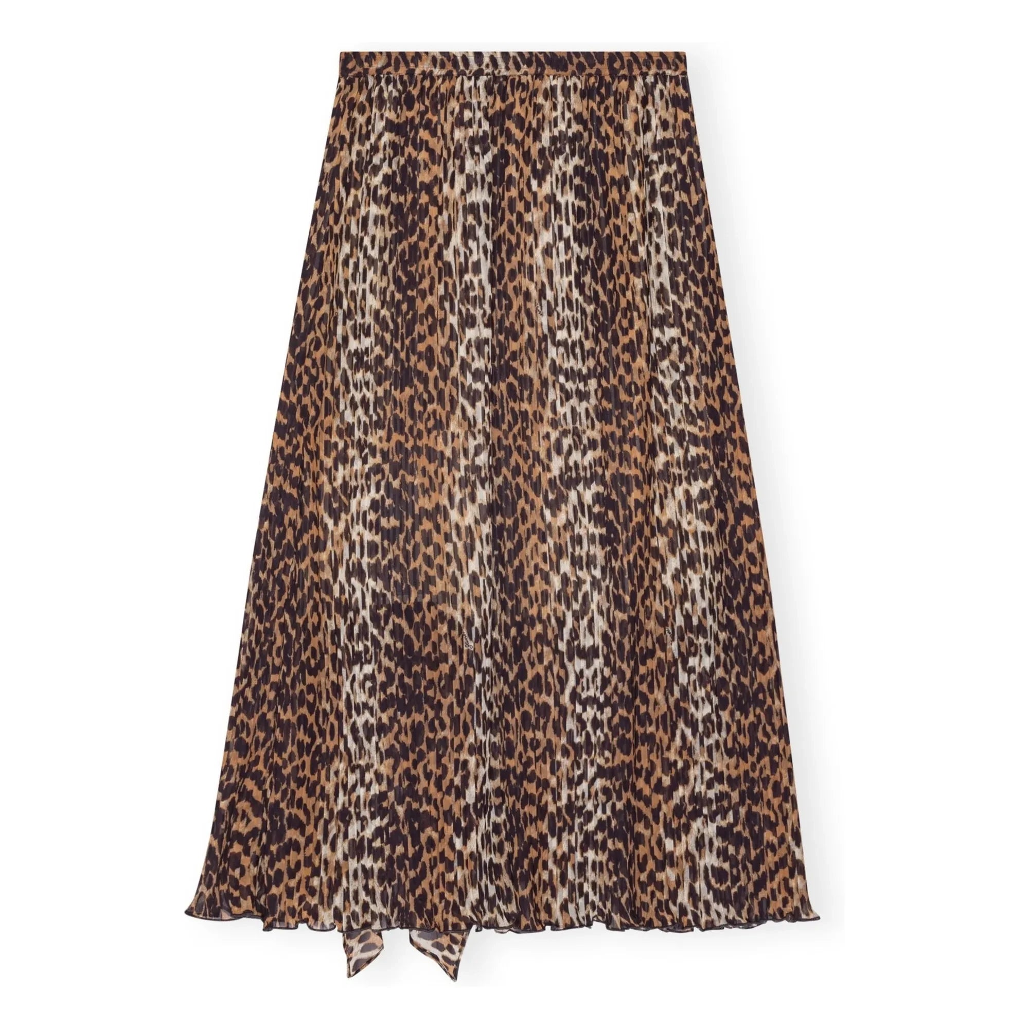 Ganni - Geri Dönüştürülmüş Elyaf Georgette Etek | Leopar