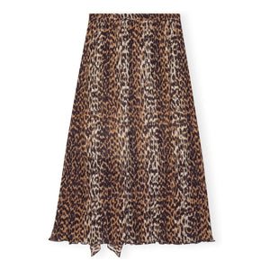 Ganni - Recycled Fiber Georgette Skirt | Leopard