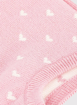 Petit Bateau - Yün kalpli balaklava | Pembe