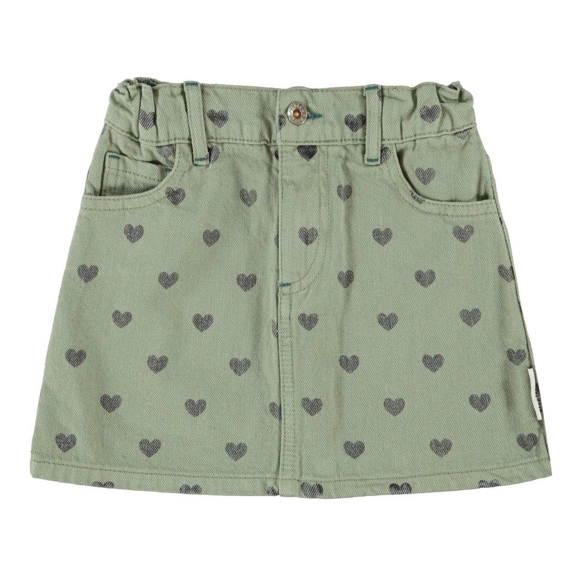 Piupiuchick - Organic Cotton Heart Skirt | Green