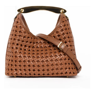 Elleme - Small Boomerang Knit Leather Bag | Cognac