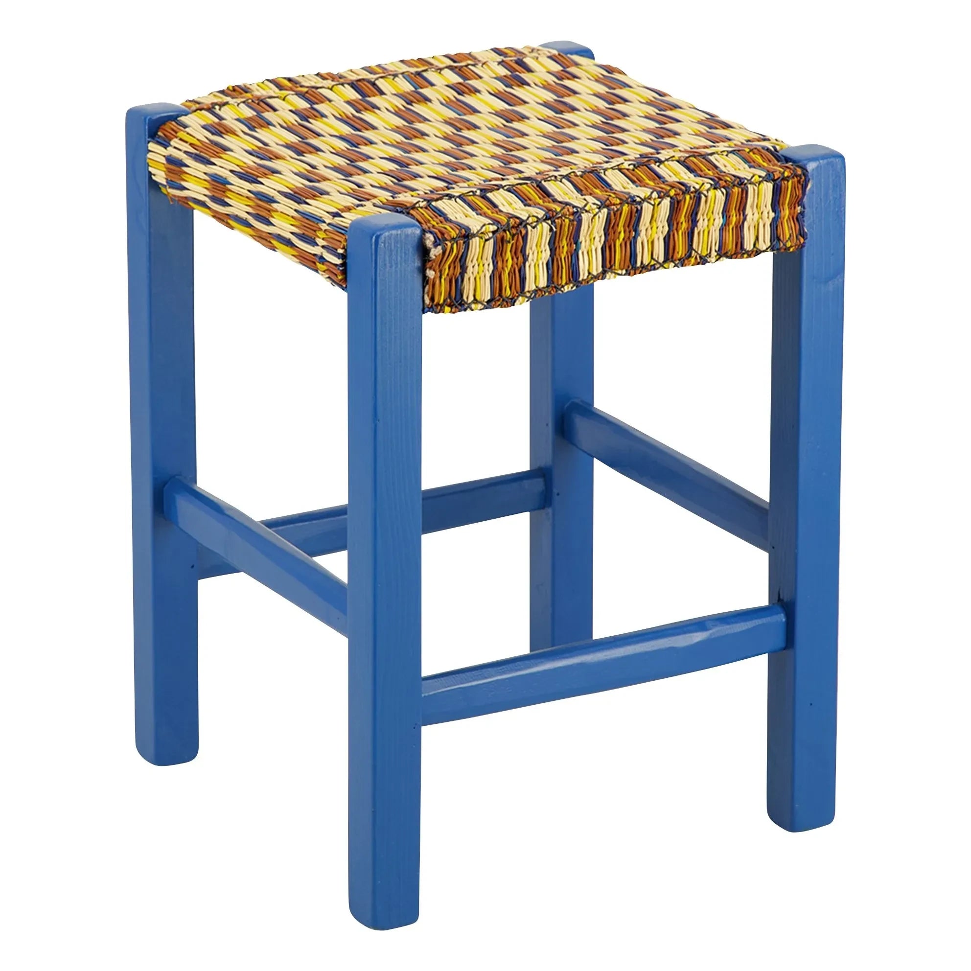 House of Capricorn - Coruche woven wicker stool | Blue