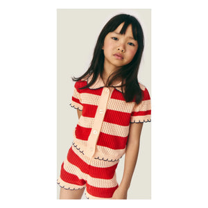 Mipounet - Striped Vita Crochet Shorts | Red