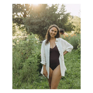 Matona - 1-Piece V-Neck Jersey Made from Recycled Fibers | Eggplant