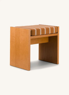 The Socialite Family - Striped Fabric Chiesa Stool | Camel