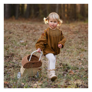 Olli Ella - Wheel Rattan Basket Champignon