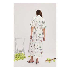 Alémais - Embroidered Linen Dress | Cream