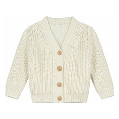 Yuki - Organic Cotton Thick Cardigan | Ecru