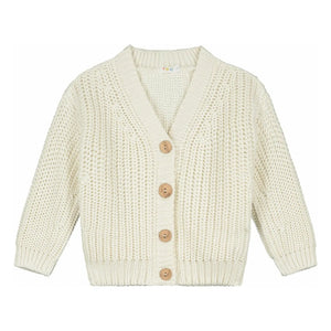Yuki - Organic Cotton Thick Cardigan | Ecru