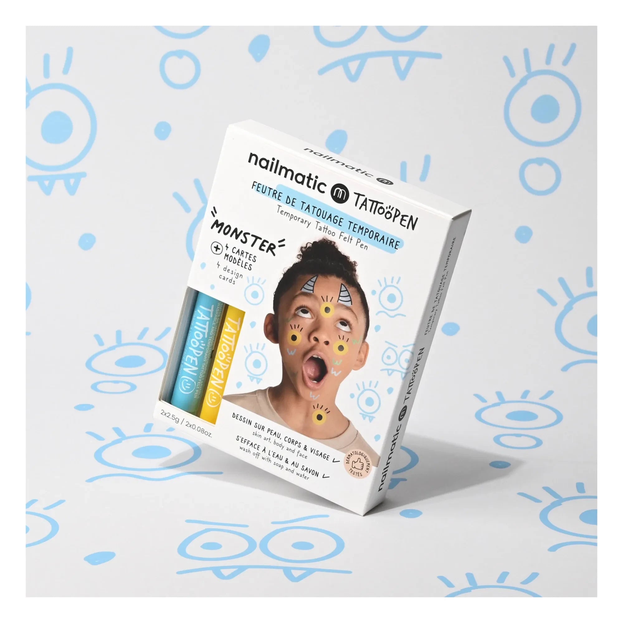 Nailmatic Kids - Tattoopen Monster Dövme Keçeli Kalem Duo Kit Set