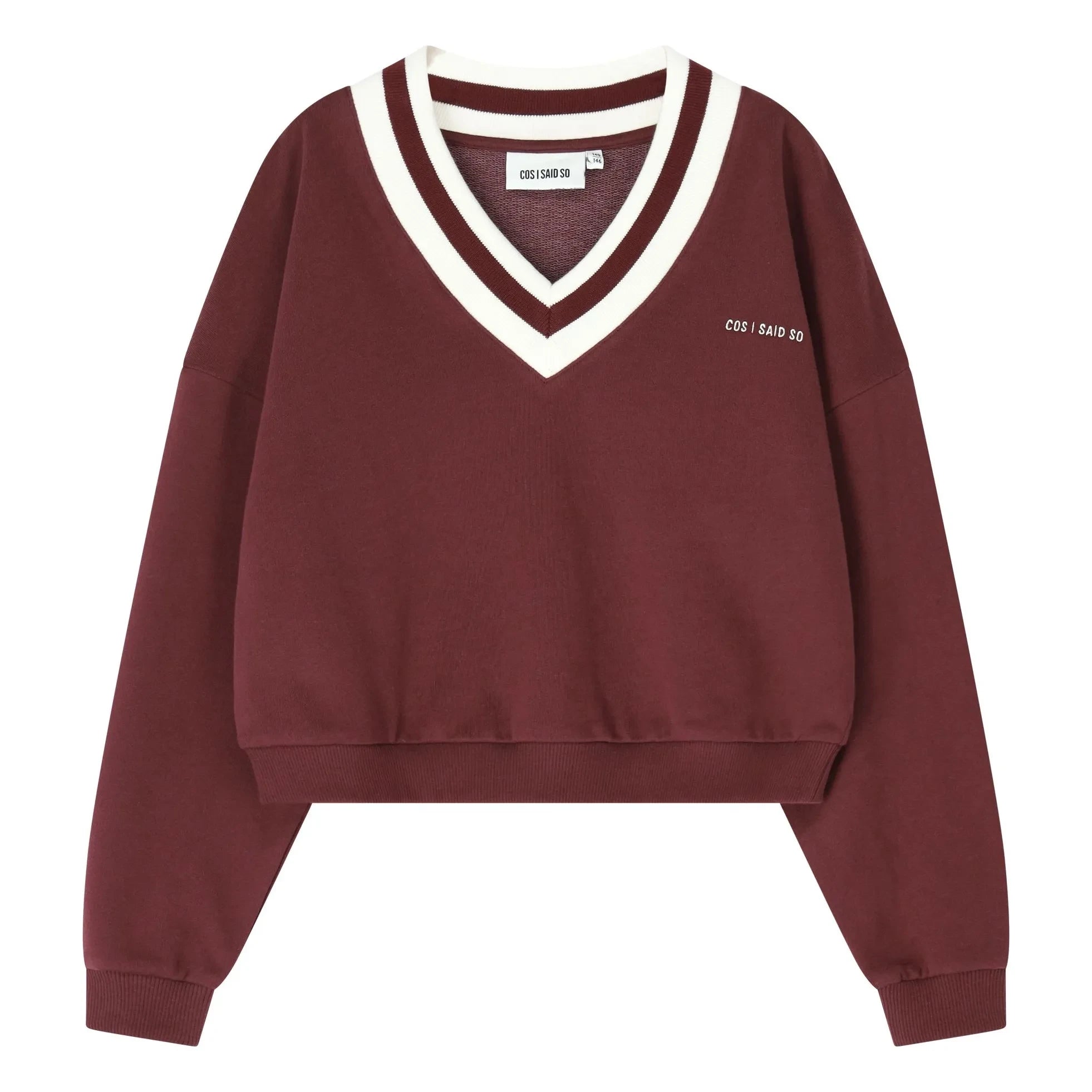 Cos I Said So - Organic Cotton V-Neck Sweatshirt | Burgundy