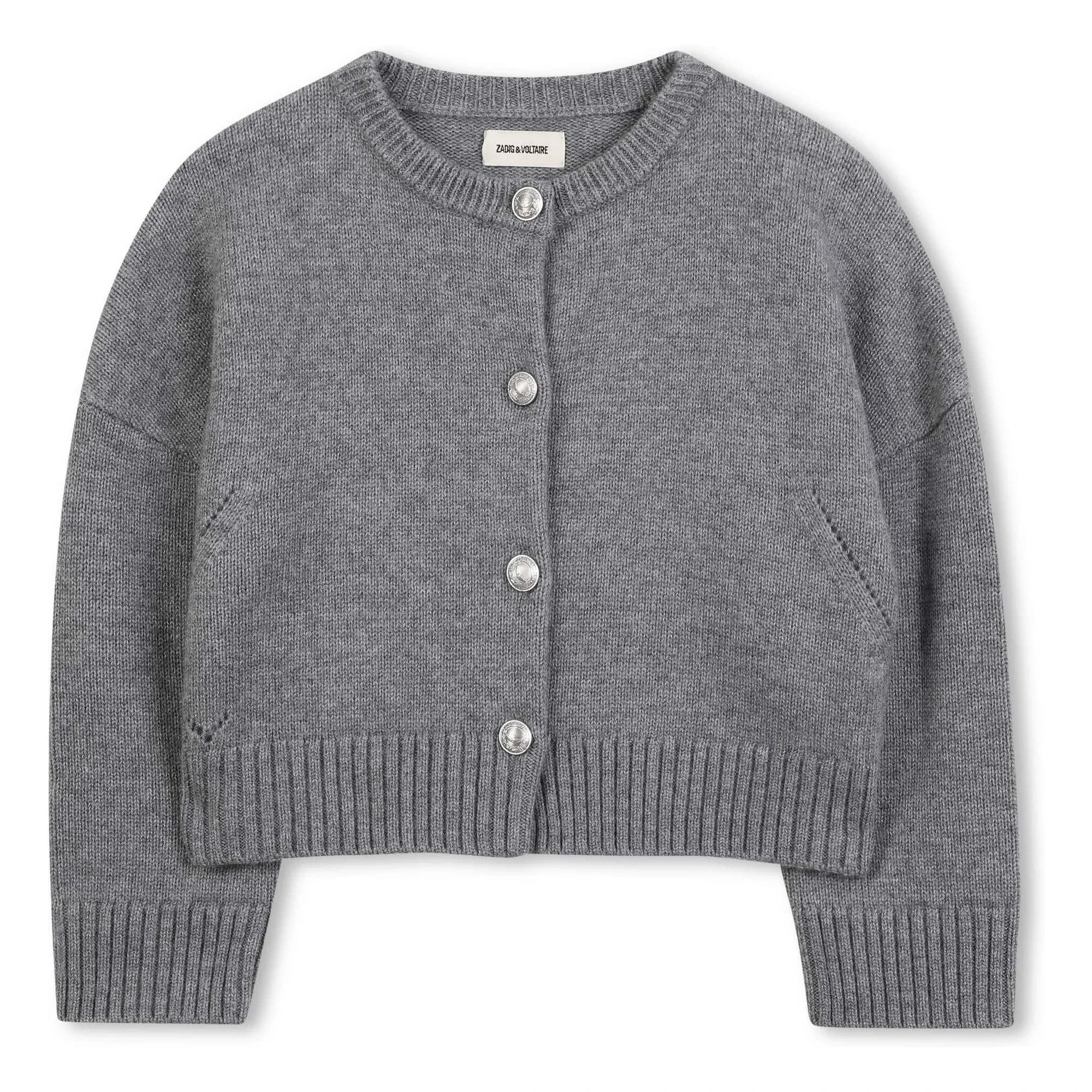 Zadig & Voltaire - Ailes Wool Cardigan | Heather Grey