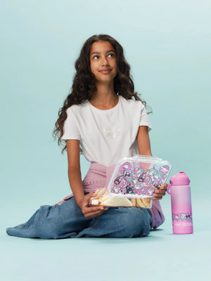 Smiggle - Hello Kitty ve Arkadaşları Paslanmaz Çelik Gizli Pipetli 550ML Matara