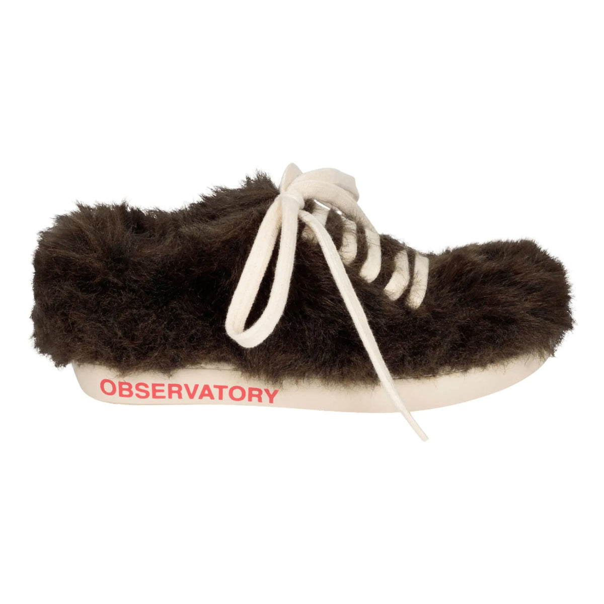 The Animals Observatory - Rabbit Faux Fur Lace-Up Sneakers | Brown