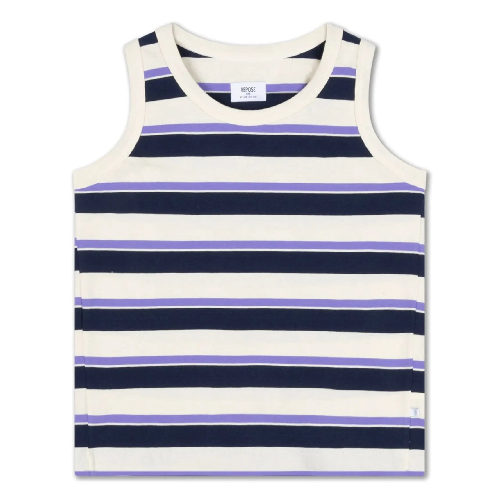 Repose AMS - Striped Organic Cotton Tank Top | Cream