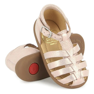Pom d'Api - Ankle Strap Metallic Sandals | Powder Pink