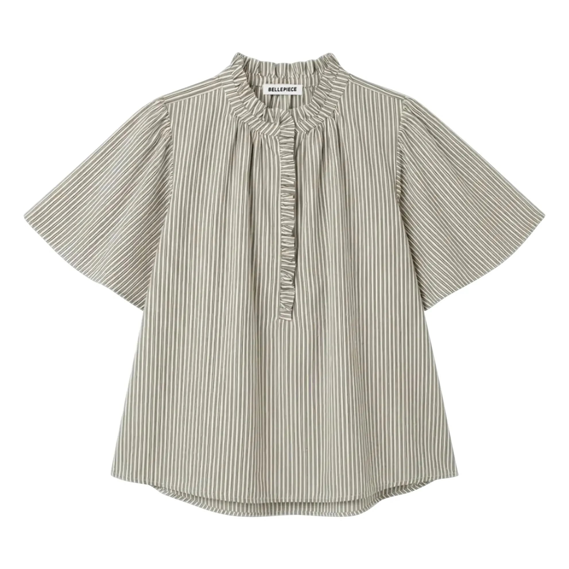 BELLEPIECE - Seville Striped Blouse | Green