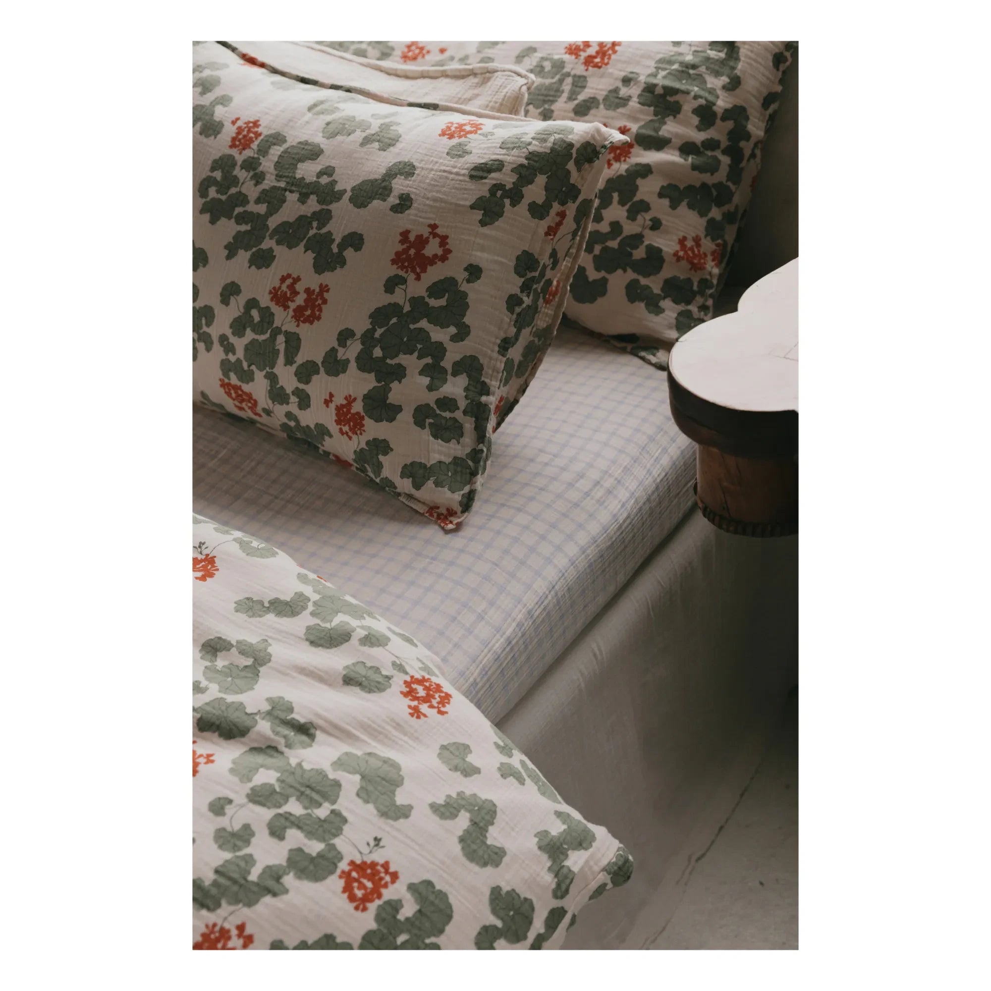 garbo&friends - Fitted Sheet Gingham Sky | Light Blue