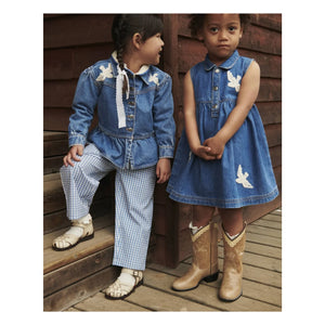 Copenhagen Colors - Blue Bird Print Organic Cotton Denim Dress