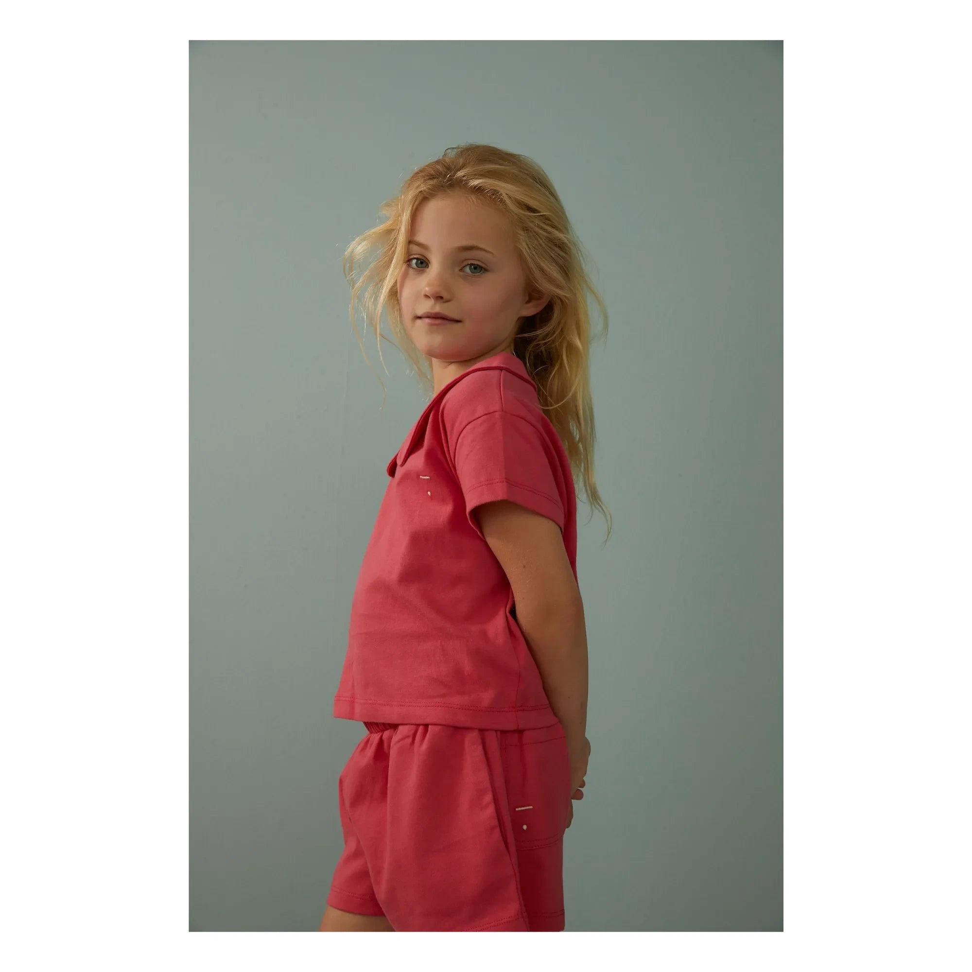 Gray Label - Claudine Collar T-Shirt Organic Cotton | Fuchsia