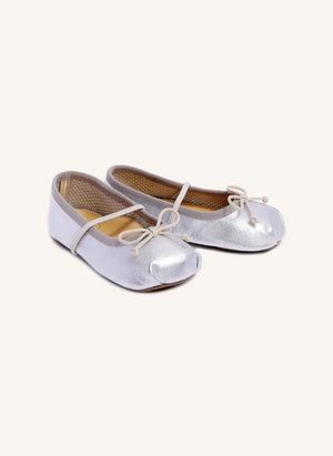 Pèpè - Silver Bow Ballerina Shoes