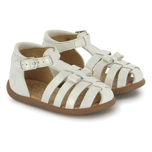 Pom d'Api - Knotted Metallic Sandals | White