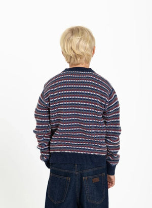 Finger in the nose - Mathis Jacquard Merino Wool Sweater | Indigo Blue